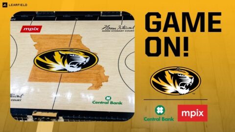 Mizzou Unveils Central Bank, Mpix Logos on Mizzou Arena Court