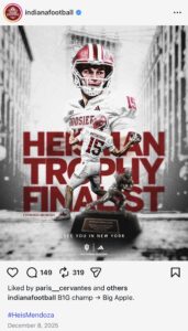 Heisman Trophy Finalist Social Media Post